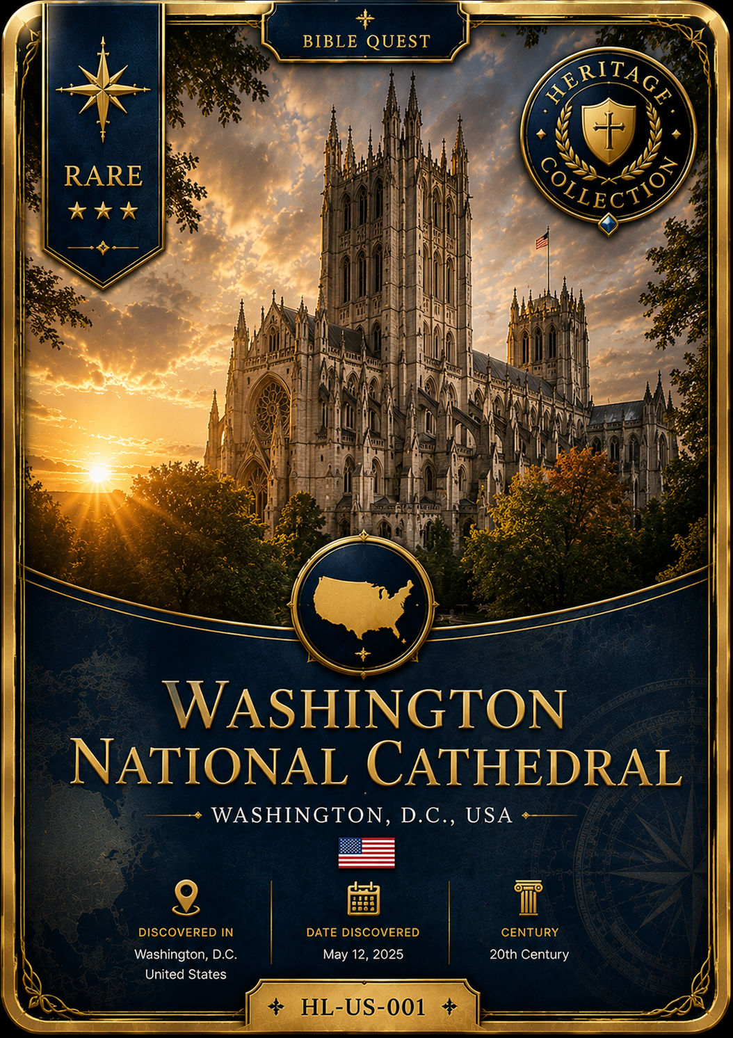 Washington National Cathedral Heritage Card, Washington, D.C., USA (HL-US-001)