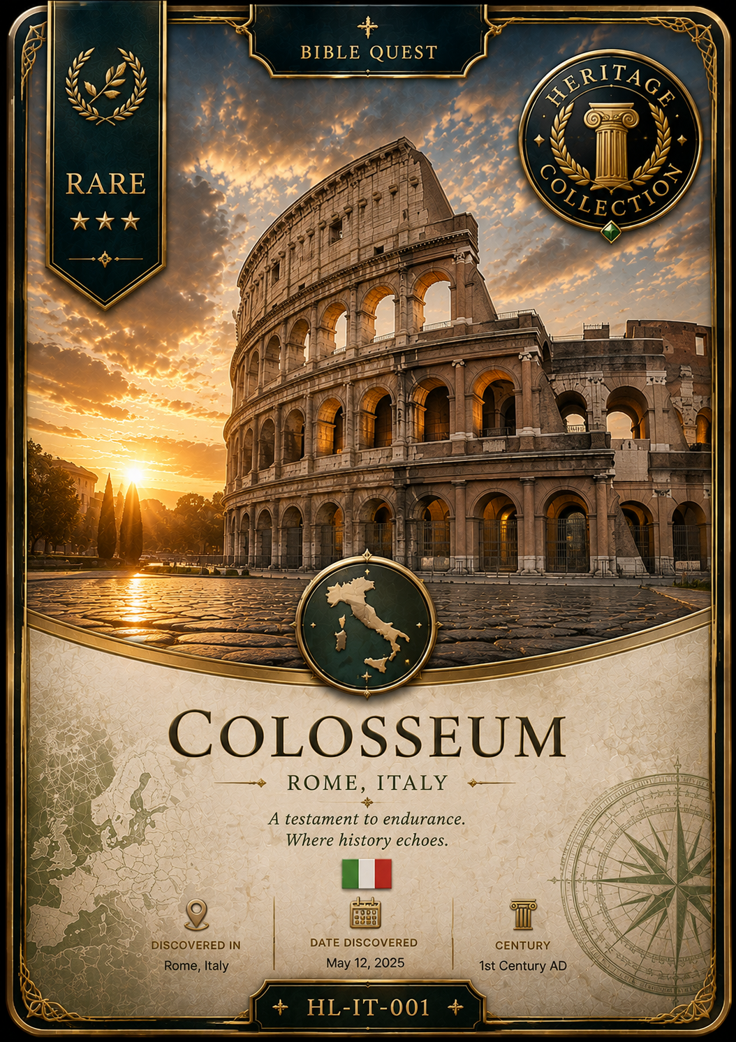 Colosseum Heritage Card, Rome, Italy (HL-IT-001)