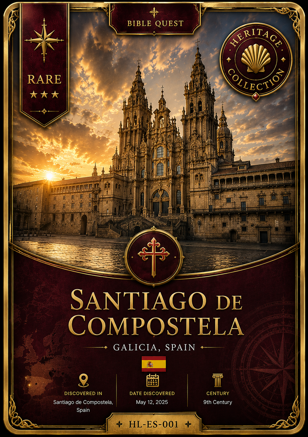 Santiago de Compostela Heritage Card, Galicia, Spain (HL-ES-001)
